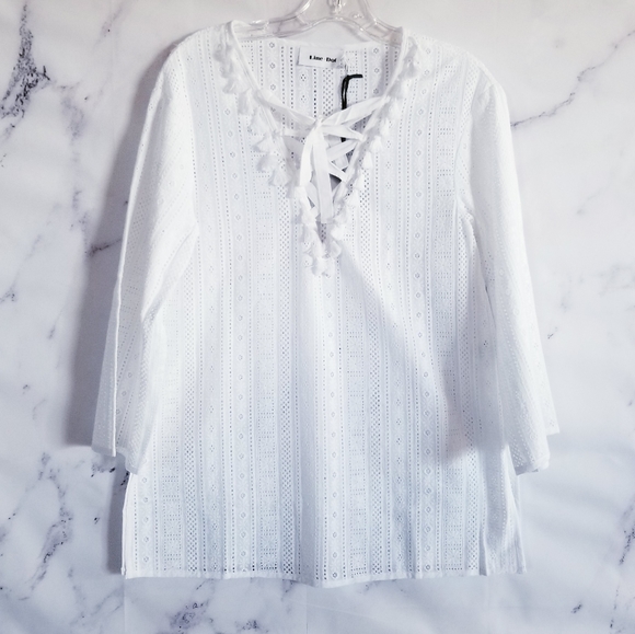 LINE & DOT Eyelet Lace Up Tunic /Swim Cover Up - Picture 6 of 8